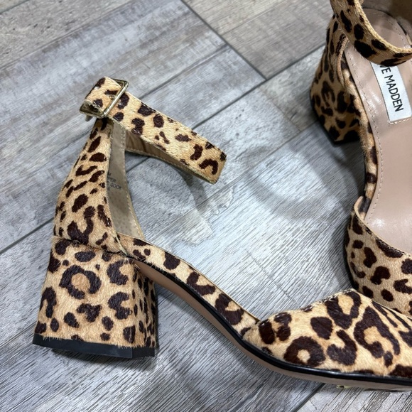 Steve Madden Dainna Cow Hair Ankle Strap Heels - Picture 5 of 7